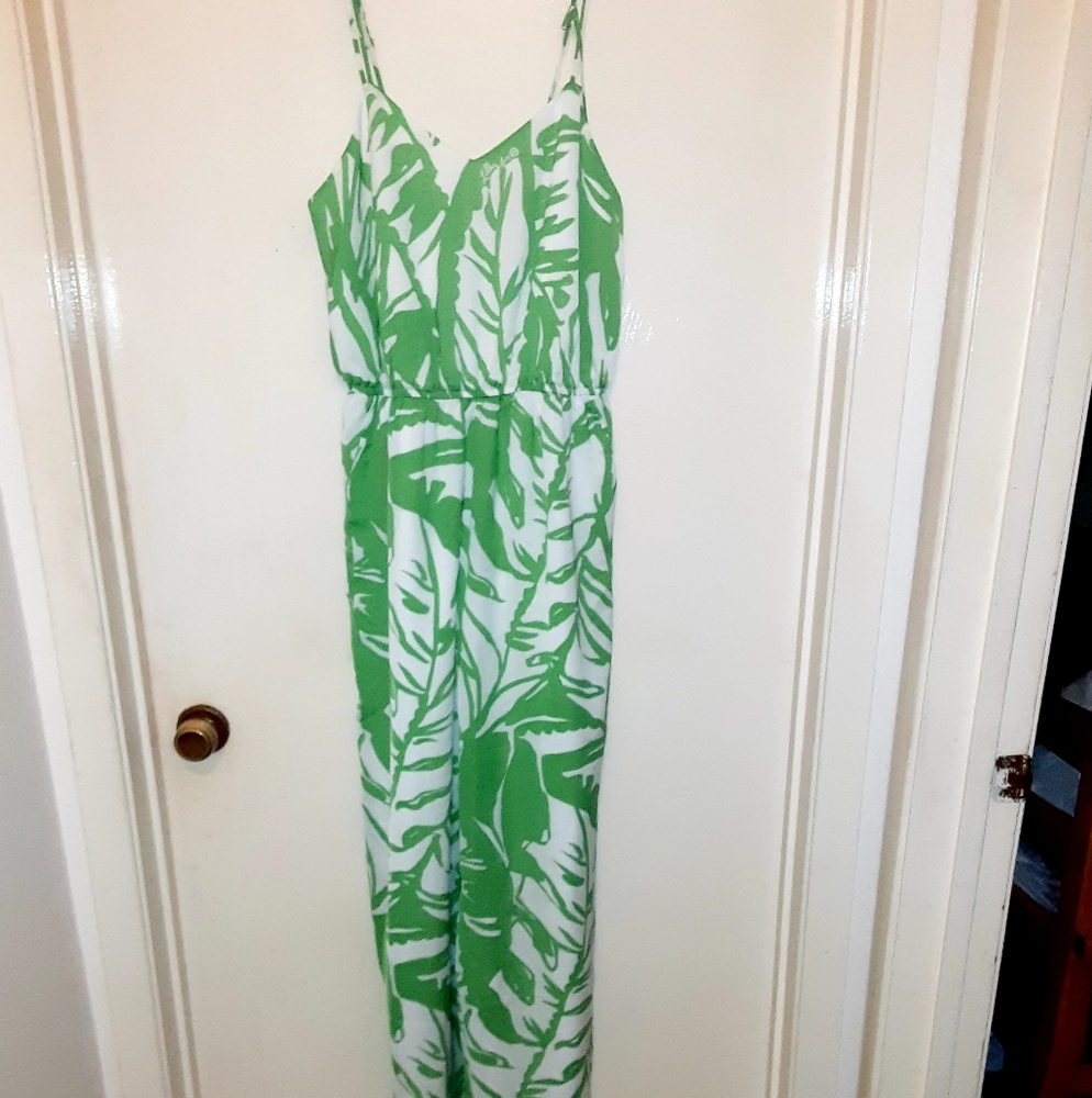 Lilly Pulitzer Green Leaf jumpsuit size medium